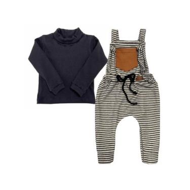 Imagem de VANETEX Conjunto de roupa de macacão e blusa para bebê recém-nascido m