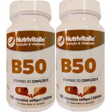 Imagem de Vitaminas do Complexo B Nutrivitalle 60 Cápsulas Kit 2 UNidades
