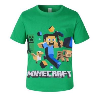 Imagem de Camisa Camiseta Infantil Minecraft Fantasia Personagens Meninos Sonic 