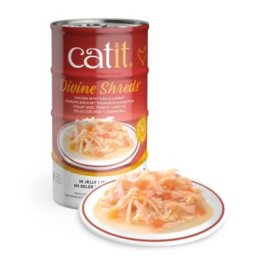 Imagem de Comida úmida para gatos Catit Divine Shreds em gelatina de frango e atum