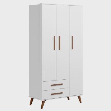 Imagem de Guarda Roupa Infantil 3 Portas Q Encanto Retrô Branco Qmovi bigshops