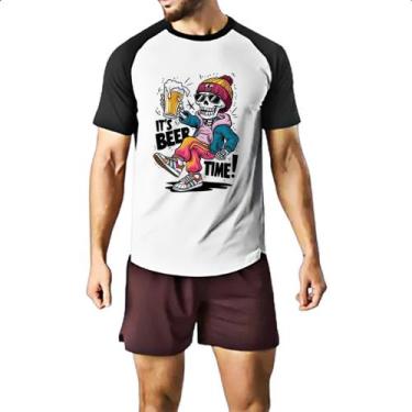 Imagem de Camiseta Raglan E a hora da cerveja - Alearts, GG