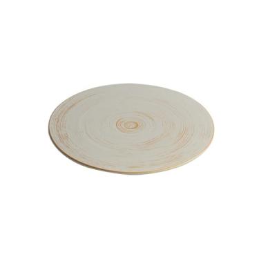 Imagem de Prato de bife de estilo ocidental revestido a ouro wd branco, placa plana redonda de cerâmica criativa doméstica - 30,5 cm