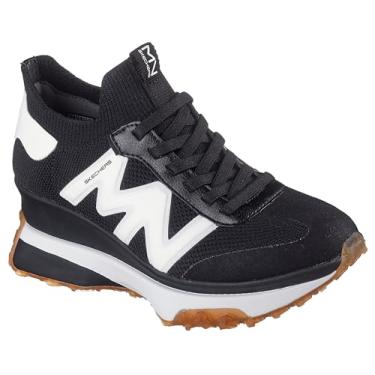 Imagem de Skechers Tênis feminino clássico de corrida com corte superior, Preto verdadeiro, 37