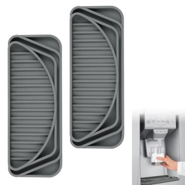 Imagem de Aolso Bandeja coletora de silicone para geladeira, 2 unidades, dispensador de água cortável, coletor de gotejamento, dispensador antiderrapante, sem derramamento, protetor de panela para Whirlpool