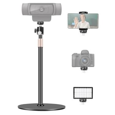 Imagem de Borenbuir Webcam Stand, Upgraded 23.8'' Height Adjustable Desktop Mount with Cell Phone Clamp for Logitech Webcam C922 C930e C920S C920 C615 C960 C920x BRIO 4K and Other Devices with 1/4" Thread