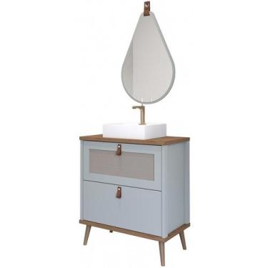 Imagem de Gabinete de Banheiro Veneto 60 com Espelho Gota Pistache/Freijo - MGM