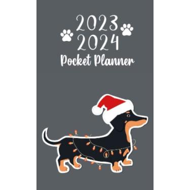 Imagem de 2023 2024 pocket planner For Purse Christmas Dachshund Dog Lovers: 2 year Pocket Calendar January 2023 to December 2024 | 24 Months Monthly Planner & ... Holidays | Gift for Dachshund Dog lovers