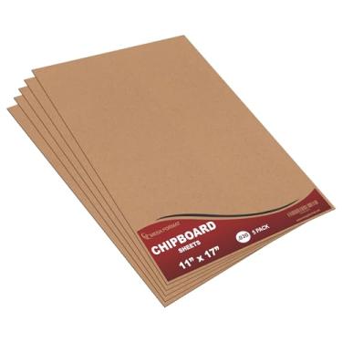 Imagem de Mega Format Folhas de papelão, aglomerado - 0,030 de espessura - papel de papelão, inserções para correspondências, artesanato - folhas grandes (28 x 43 cm, pacote com 5)