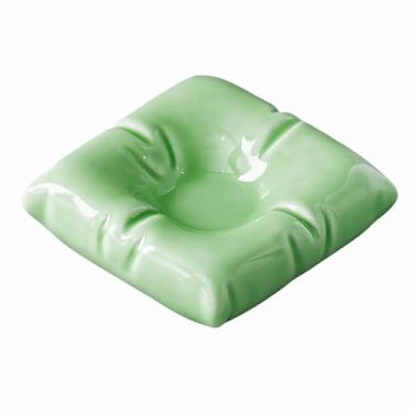 Imagem de Cinzeiro de mesa criatividade cinzeiros de mesa de cerâmica moderno estilo de fumar para uso doméstico escritório ornamentos (tamanho: Green)