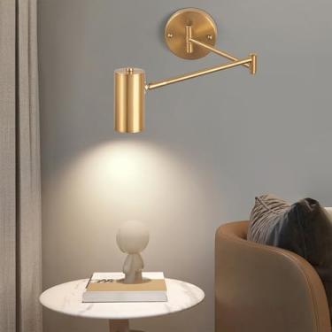 Imagem de Lâmpada de parede com braço oscilante LED, luzes de parede dobráveis giratórias, luz de leitura ajustável de 350°, arandela de parede, decoração antiga, alumínio, metal, sala de estar, quarto infantil