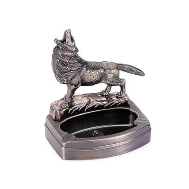 Imagem de Cinzeiros retro para homens fumadores. Cinzeiro vintage criatividade animal multifuncional material metálico para mesa de escritório em casa ornamentos