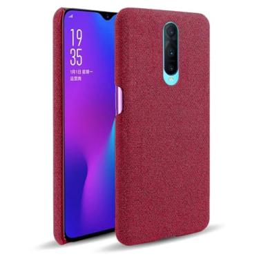 Imagem de Capa para OPPO R17 PRO,Capa desenhada em lona,Case Protetora Ultrafina com Empunhadura Macia,Design em Tecido Antichoque e Antiarranhões-Red