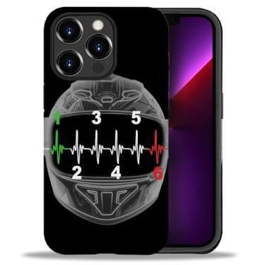 Imagem de yicomon Capa compatível com iPhone 13 Pro Max, capa de celular fosca com estampa de capacete de motocicleta, durável, moderna, engraçada, capa protetora macia antiarranhões à prova de choque