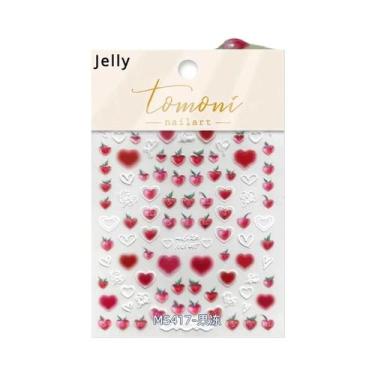 Imagem de Adesivos de Unha 5D em Gelatina - Design de Maçã Verde e Vermelha, sen