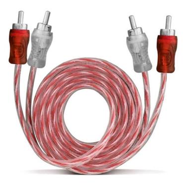 Imagem de Cabo Rca 1 Metro Dupla Blindagem Injetado Vermelho 4mm