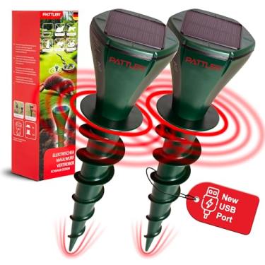 Imagem de PATTLER® Repelente de toupeiras carregável por USB | Design em forma de parafuso | Cobertura de 8.000 pés quadrados | Melhor repelente de cobra para quintal, ótimo para se livrar de toupeiras e