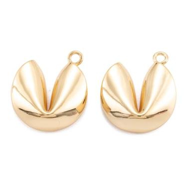 Imagem de Ornazy 10 peças de pingentes fofos de comida doce pequenos pingentes de biscoito da sorte de latão para fazer joias, colar, pulseira, artesanato faça você mesmo