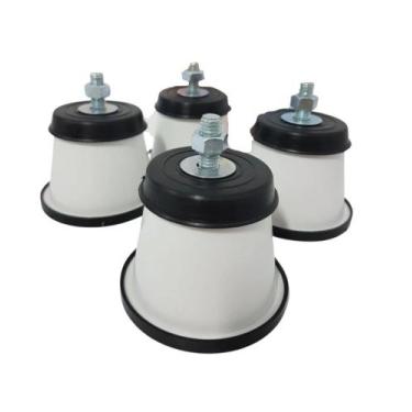 Imagem de Kit 4 Pés P/ Fogão Geladeira Freezer Com Rodinhas Universal - KI-PÉ