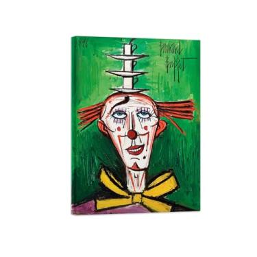 Imagem de Bernaard Bufffet Pinturas famosas decoração-Palhaço xícara café-Abstrato Impressão Lona Prontas para Pendurar 50x70cm20x27in Tela Embrulhada