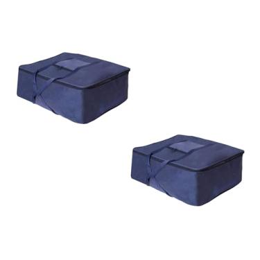 Imagem de Bolsa grande de armazenamento de nylon com fecho de zíper – Organizador dobrável resistente com alças duplas, ideal para roupas, cobertores, viagens e armazenamento doméstico - durável e espaçoso