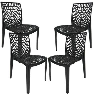 Imagem de Kit 04 Cadeiras Sala De Jantar Gruvyer F03 Preto