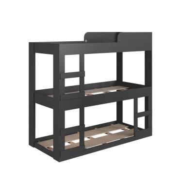 Imagem de Treliche Solteiro Grafite MDP Cama Infantil Tripla Évora Art