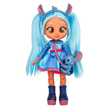 Imagem de Cry Babies BFF Stitch Boneca 20cm Com Tiara Bolsa Vestido Articulada -