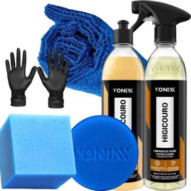 Imagem de Kit Limpeza De Couro Profunda Higicouro Hidratação Profunda Renovação 