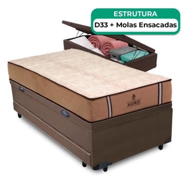 Imagem de Bicama Baú + Colchão Madrid Molas V-Store 78x188x72