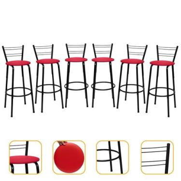 Imagem de Kit 6 Cadeiras Alta 70cm Flórida Cozinha Varanda Bancada Piscina Ilha 