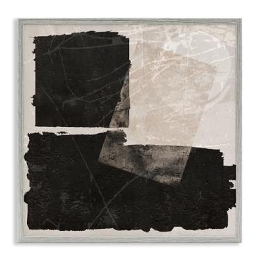 Imagem de Stupell Industries Desenho artístico giclée emoldurado cinza com listras pretas por Daniela Santiago, 61 x 61 cm