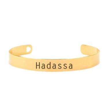Imagem de Bracelete Personalizado Gravação Nome Hadassa Banhado Ouro 18K - 999003343-Feminino