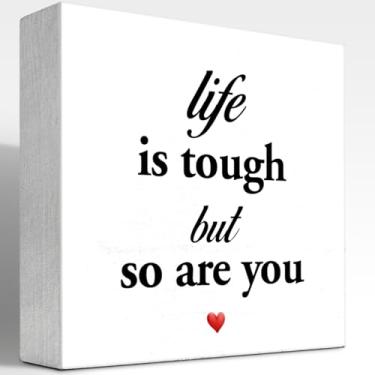 Imagem de z-crange A Vida É Difícil, Mas Você Também É. Placa De Caixa Madeira, Bloco Madeira Inspiradora, Citações Motivacionais, Decoração Mesa Para Escritório Em Casa, Prateleira Quarto.