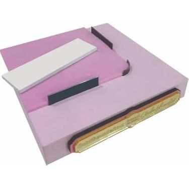 Imagem de CANTEADEIRA MANUAL - REDONDO Style Box, Rosa, 20 x 14,5 x 3,5 cm, com Detalhe Dourado