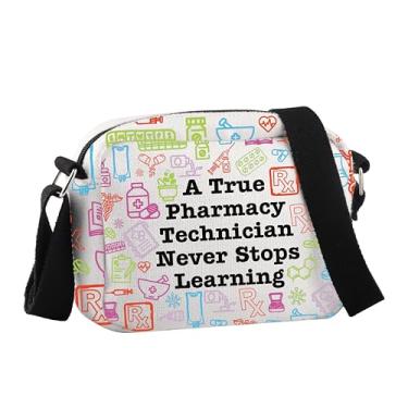 Imagem de JNIAP Bolsa tiracolo para médico e técnico de farmácia, presente de tratamento médico, True Pharmacy Hcb, Medium