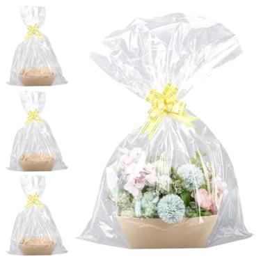 Imagem de SOFPLATE Pacote com 5 bandejas de presente vazias de papelão DIY kit de cesta de presente com sacos plásticos, fitas, caixas de papel kraft, suprimentos para encher para adultos, aniversários, Natal