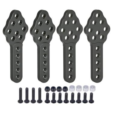 Imagem de Suporte de amortecedor de carro RC de metal CNC, 4 peças, preto, suporte de ângulo de altura ajustável para atualizações de carro de rastreador Axial SCX10 90046 D90 D110 1/10 RC