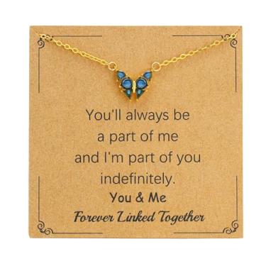 Imagem de SOPIFY Colar feminino com pedra do mês de nascimento de borboleta, dourado, delicado para mãe, filha, irmã, avó, neta, amigas, melhores presentes de pedra do mês de nascimento, Adjustable, Cobre, Sem