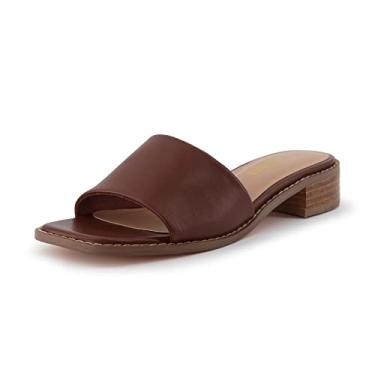Imagem de CUSHIONAIRE Women's Sage low block heel slide sandal +Memory Foam and Wide Widths Available, Cognac 11