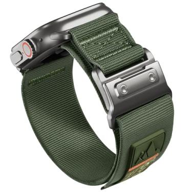 Imagem de KEEGOP Pulseira esportiva de nylon compatível com Apple Watch 49 mm, 45 mm, 44 mm e 42 mm, pulseira tática robusta para relógio inteligente masculino Ultra 2/Ultra séries 10, 9, 8, 7 e 6, fecho