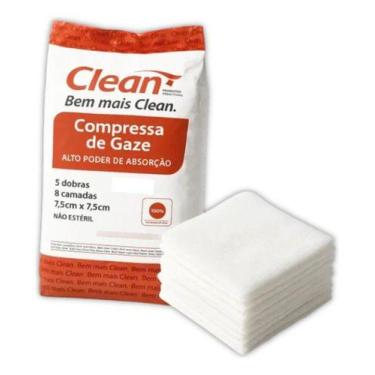 Imagem de Gaze Clean Compressa 500un 13 Fios Pacote 1kit - 7,5cm X 7,5