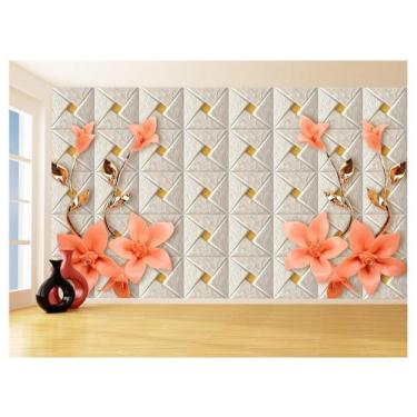 Imagem de Papel De Parede 3D Floral Textura Sala Flores 3,5M Xfl287 - Você Decor
