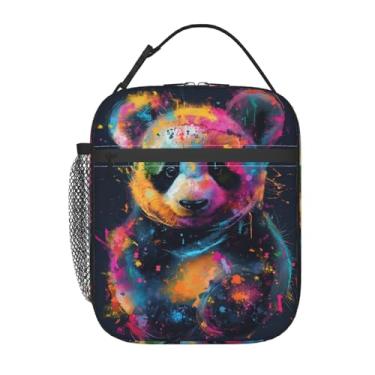 Imagem de VANZEV Lancheira para mulheres e homens, lancheira com isolamento de panda colorida, reutilizável, portátil, lancheira à prova d'água, recipiente de almoço para escritório, piquenique, trabalho