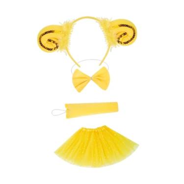 Imagem de Vaveren Conjunto de fantasia de cordeiro animal cosplay para festa à fantasia suprimentos para performance de palco, Amarelo