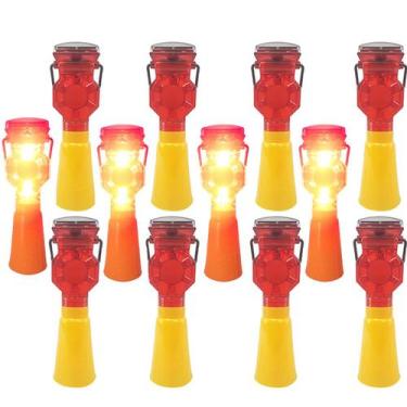 Imagem de Sinalizador Solar Viario Cone Sinalizaçao Kit 12 Uni Rua Estrada Rodov