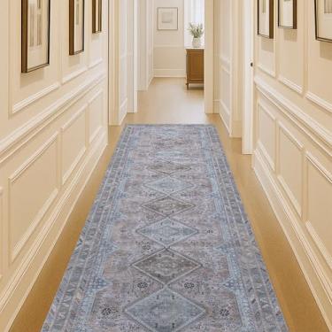 Imagem de Tapete lavável. Casa de fazenda moderna. Vintage. Turco. Boêmio. Atirado. Oriental. Tradicional. Tapetes para sala de estar. Jantar. Quarto. Escritório. Entrada. Foyer. (863BM, 2'12.7 cm x 13')