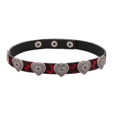 Imagem de HZMAN Colar gargantilha de coração preto ajustável para mulheres dos anos 90, acessórios emo