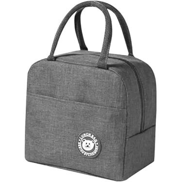 Imagem de Bolsa Térmica Premium 6L Cinza – Lancheira Grande para Marmita, Trabalho, Academia, Escola e Passeios – Alça Ajustável – Ideal para Alimentos Quentes e Frios (Organizadora Portátil)
