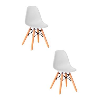 Imagem de Kit 2 Cadeiras Infantil Eames Polipropileno Base Madeira Eiffel Espres